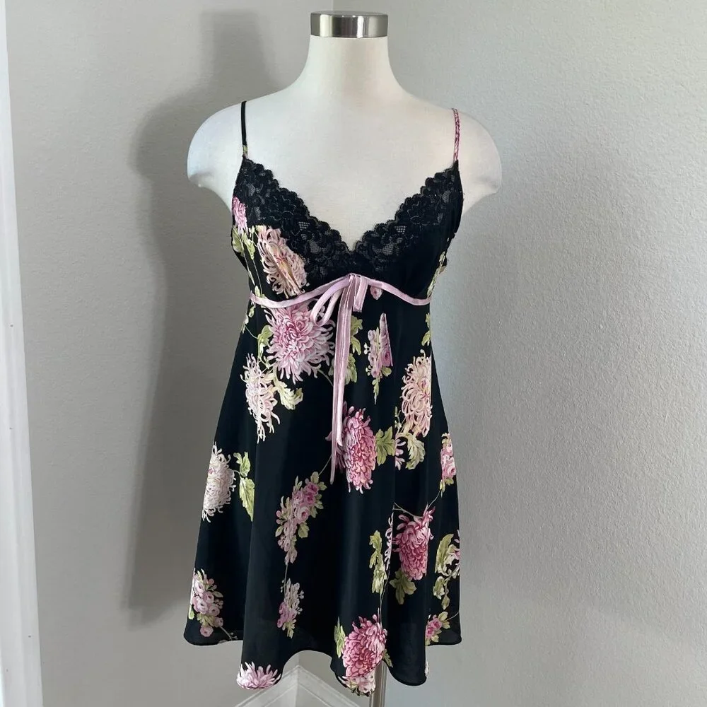 Vintage Oscar De La‎ Renta Womens Large Satin Slip Dress Y2K Lingerie Nightgown